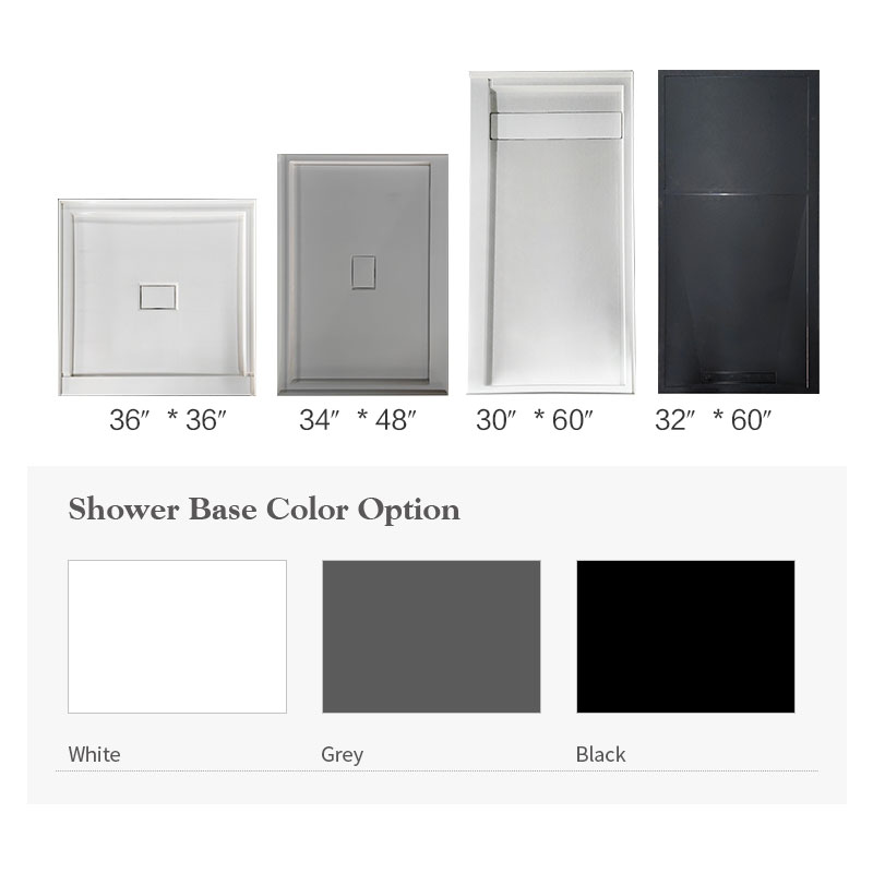 Anti-slip shower bases shower tray with foamed cement board rock plate