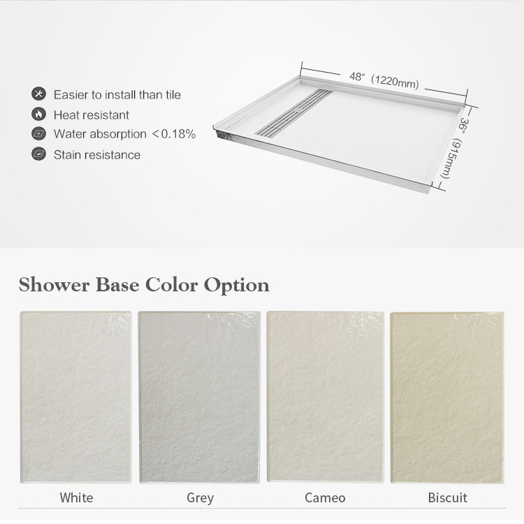 Hot sale fibreglass shower floor shower tray 36X48 inches