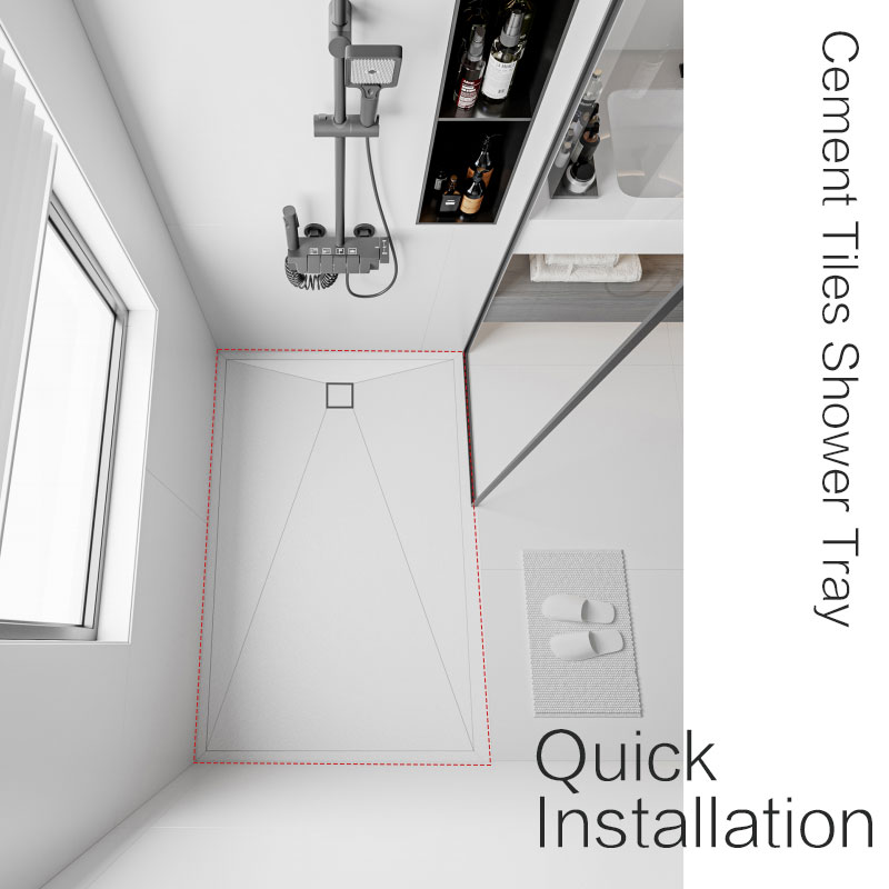 Anti-slip shower bases shower tray with foamed cement board rock plate