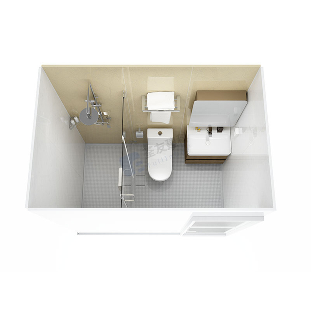 Waterproof prefab shower and bathroom pod with toilet for apartments