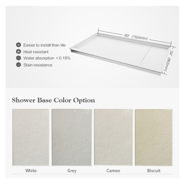 UPC lightweight shower enclosure shower base shower tray 3460 for the US