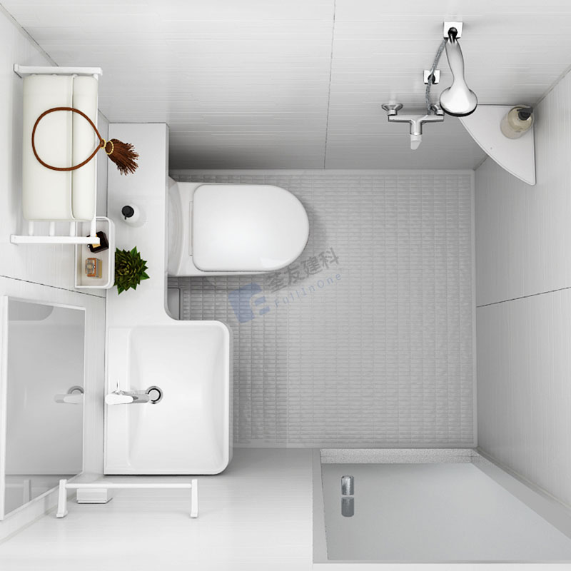 Pure white style Integrated bathroom all in one bathroom pods