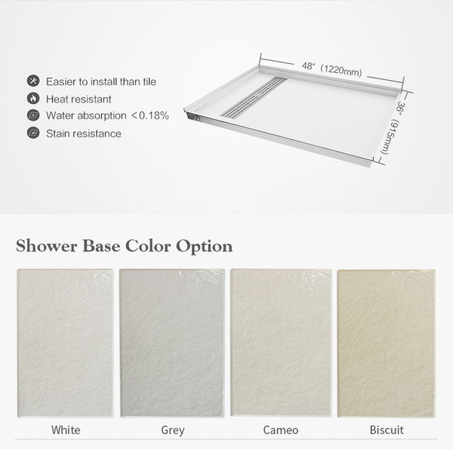 Hot sale fibreglass shower floor shower tray 36X48 inches