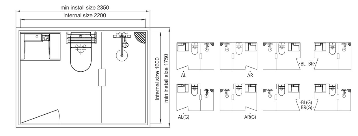 bathroom-units-BUJ1622-plan-and-elevation-drawings