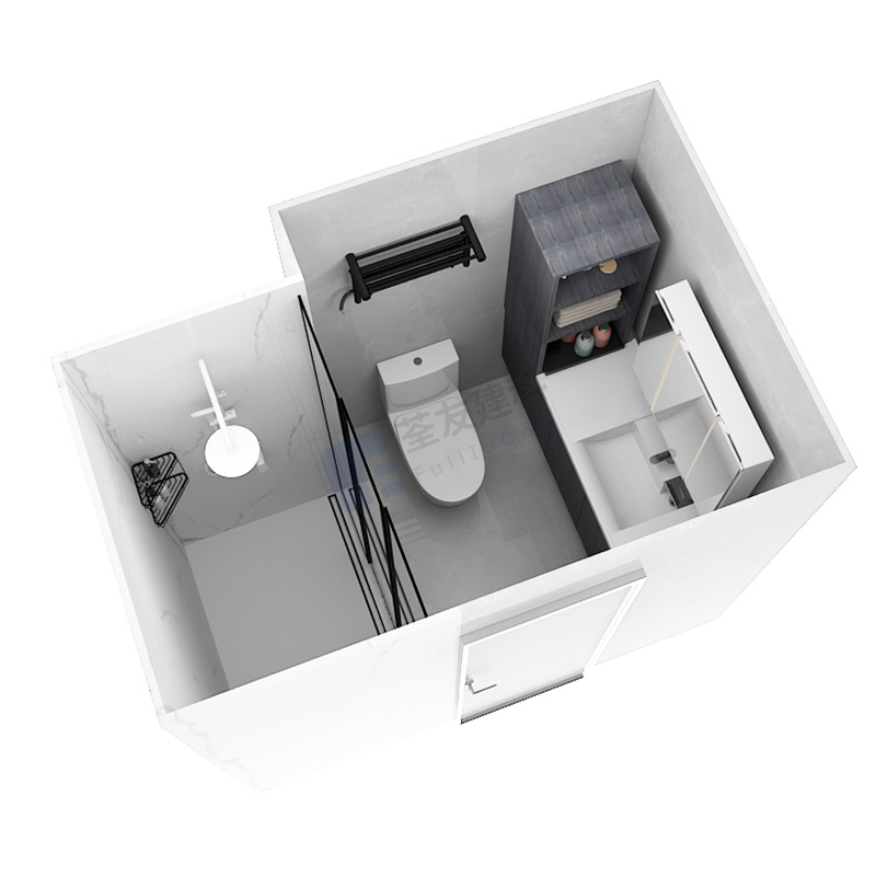 Strong and light weight shower toilet modular prefab bathroom unit (BUX1624)