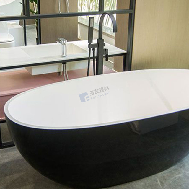 Durable soaking with drainer hotel villa bathroom bathtub